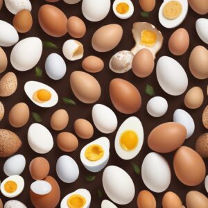 Brown and white eggs